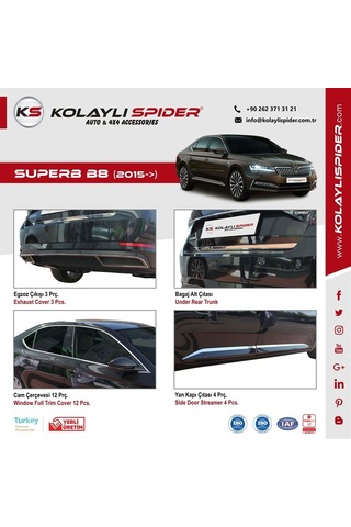 Skoda Super B8 Chrome Line Kapı Eşiği 4 Prç 2015 ve Sonrası