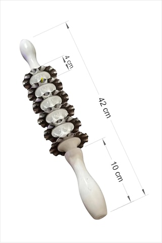 Büyük Geniş 4 Cm Aralıklı Paslanmaz Çelik Dalgalı Tırtıklı 6 Bıçaklı Mantı Hamur Merdanesi Oklavası
