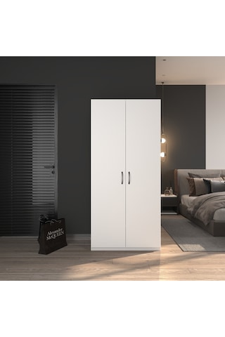 2 Kapaklı Elbise Dolabı Beyaz80 Beyaz