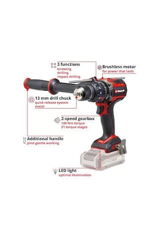 Einhell TP-CD 18/120 Li-i BL Solo Akülü Darbeli Vidalama - 4514310