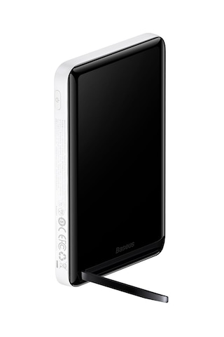 Baseus MgSafe Overseas 20W 10.000 mAh Stant Özellikli Kablosuz Şarjlı Powerbank Beyaz