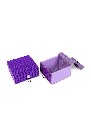 Doğal Bambu Takı Kutusu 9x9x5,5 Cm Midi Boy Dekoratif Çok Amaçlı Takı, Hediye Kutusu