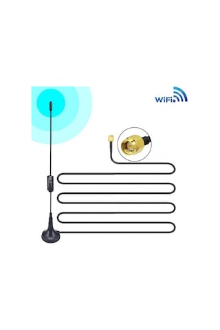 5 Dbi Sma Anten 3 Metre Kablolu 25 Cm İçi İğneli Sma Anten