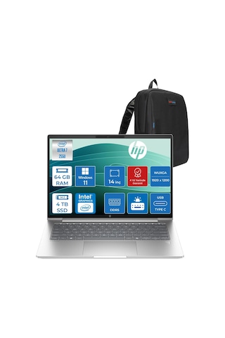 HP ProBook 4 G1I D03KGETH25 U7- 255U 64 GB 4 TB SSD 14" W11H Dizüstü Bilgisayar + Zetta Çanta