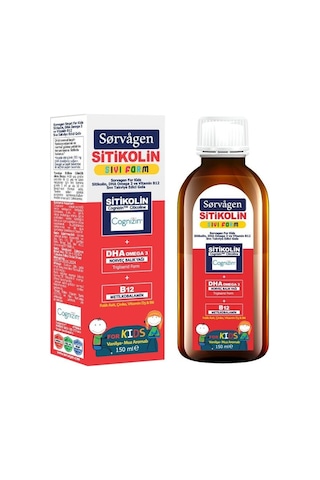 Sorvagen Smart Kids Sitikolin Sıvı Form B12 150 ML