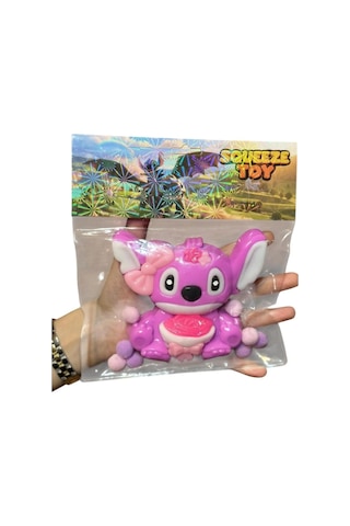 2 Adet Pembe Mavi Stitch Sukuşi Stres Atıcı Jel Yumuşak Mojmoj Squishy Stich Çok Renkli