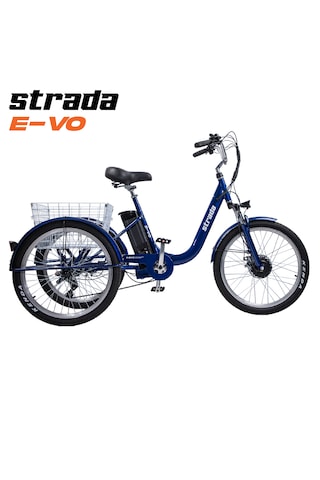 Stradacycles E-VO Mekanikdisk 24 Jant Üç Tekerlekli Elektrikli Bisiklet Mavi