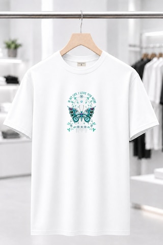 Bayloranzzo Love You More %100 Pamuk Heavy Cotton Premium Kalite Kadın Tişört Beyaz