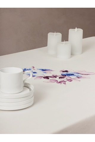 Cotton Box Pano Baskılı Masa Örtüsü Grazra Lila 170x170