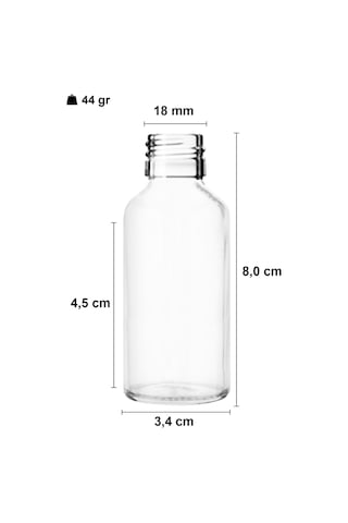 Çelik Roll On Şişesi 30 ML Sızdırmaz Siyah Kapaklı Şeffaf Cam Şişe 1 Adet