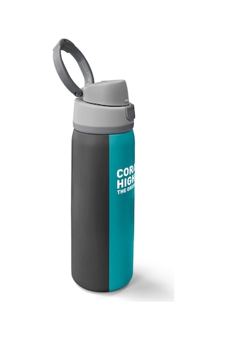 Coral High Renkli Çizgili Desenli Pipetli Ve Direkt İçim Çelik Termos 800 Ml 38556 Gri - Siyah