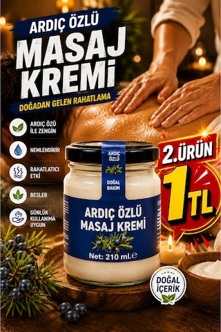 Ardıç Özlü Masaj Kremi 210 Ml Doğal İçerikli Ferahlatıcı Masaj Kremi Günlük Kullanıma Uygun