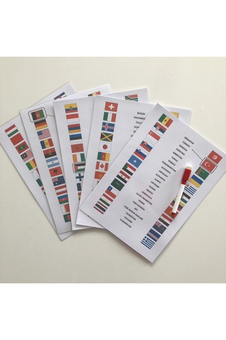 Ülkelerin Bayraklarını Ve Başkentlerini Öğreniyorum Seti Kalem Hediyeli