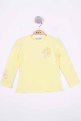 Toontoy Kids Toontoy Kız Çocuk Yonca Nakışlı Sweatshirt Sarı