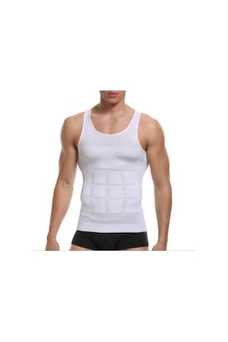 Atlet Korse Erkek Toparlayıcı Inceltici Beyaz