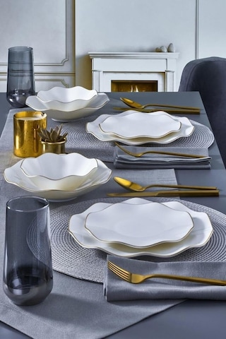 Güral Porselen Nesrin Nes24y430gd Gold 24 Parça 6 Kişilik Yemek Takımı - Outlet