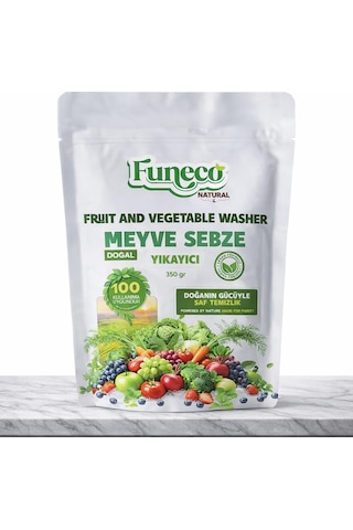Meyve & Sebze Yıkayıcı 350 G Bitki Ve Mineral Bazlı Doğal Temizleyici Toz Vegan, Food Grade, 100 Kullanımlık 0