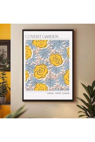 Besay Çiçek Desenli Covent Garden Duvar Posteri-estetik Dekoratif A2 Çerçevesiz
