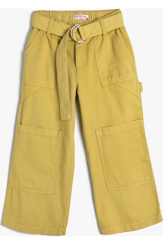 Koton Kemerli Kot Pantolon Bol Paça Kargo Cepli Pamuklu Haki 4skg40035ad 4SKG40035AD866 Haki
