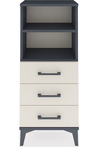 Arges Komodin 2 Raflı 3 Çekmeceli 44x30x106 Antrasit-aytaşı Antrasit