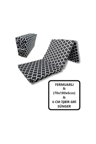 Lüks Katlanır Yatak 70x180x6 Cm Sünger Karaçatı Desen