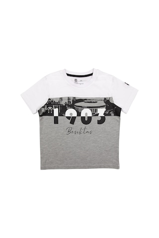 Galatasaray Bjk Tsrt 018-1 Kön Beşiktaş Orijinal Çocuk T-shirt Kişiye Özel Hediyelik Ahşap Kutulu Beyaz - Gri