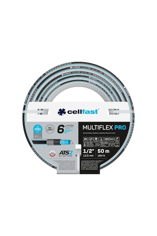 Cellfast Multiflex Pro 6 Katmanlı Bahçe Sulama Hortumu 1/2" 50 M