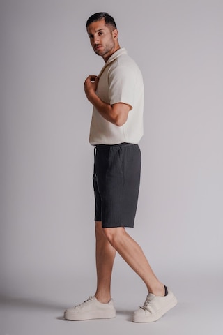 Braccas Erkek Yandan Cepli Beli Lastikli Dokulu Kumaş Relaxed Fit Jogger Şort Siyah Siyah