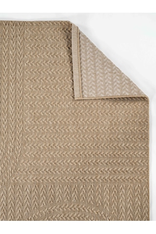 Sisaluna 4443 Bej Jüt Tabanlı Modern Dokuma Kilim Sisal Hasır Halı Bej