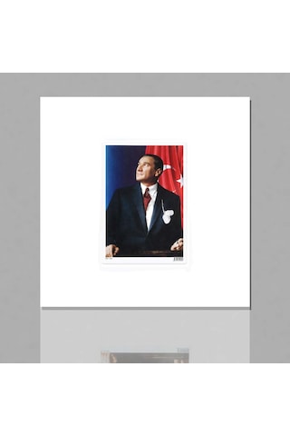 10 Adet Mustafa Kemal Atatürk Sticker A5 Küçük Etiket Ebat: 20,6 Cm X 14,5 Cm Renkli