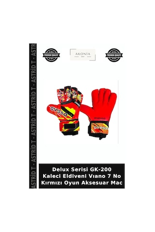 Delux Serisi Gk-200 Kaleci Eldiveni Vıano 7 No Kırmızı Oyun Aksesuar Mac
