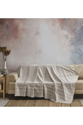 Madrid %100 Pamuklu Natural Koltuk Örtüsü I Koltuk Şalı I Çekyat Örtüsü I 170x210cm 001