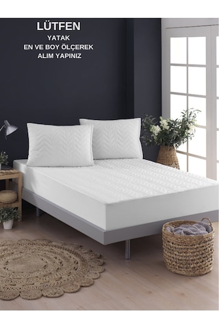 Kapitoneli Fitted Yatak Koruyucu Tek Kişilik Sıvı Geçirmez Alez