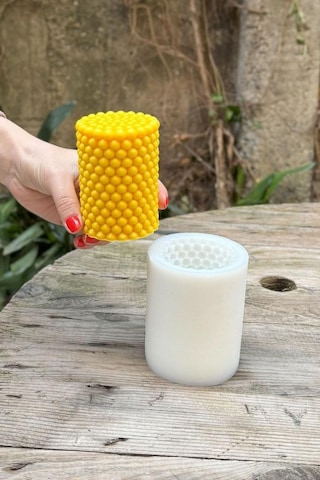 Bubble Silindir Tekli Mum Kalıbı Silikon