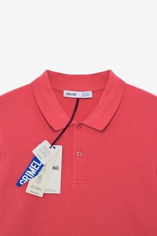 Grimelange SKYLOOM Erkek %100 Pamuk Kısa Kollu Regular Fit Nar Çiçeği Polo Yaka T-shirt