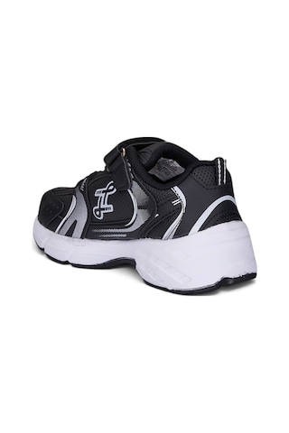 Nstil Günlük Unisex Çocuk Spor Ayakkabı Cırtlı Lastik Bağcık Desenli Rahat Hafif Taban Sneaker 180c Siyah