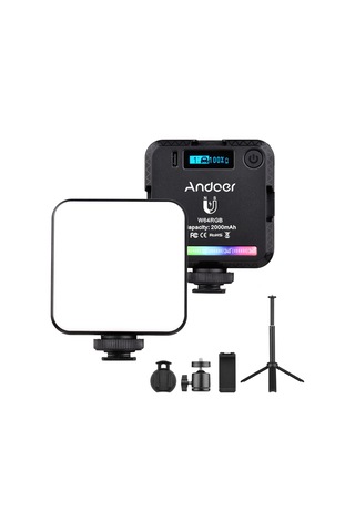 Andoer W64 Rgb Video Konferans Cep Rgb Led Video Işık Kiti Siyah Siyah