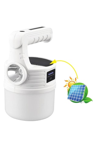Led Güneş Enerjili Kamp Lambası 2000 Lümen Süper Parlak, 5 Aydınlatma Modlu,usb İle Şarj Edilebilir