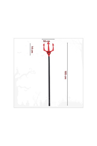 Halloween Kuru Kafalı Plastik Şeytan Çatalı, 105cm x 18cm