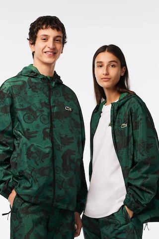 Lacoste Unisex Lacoste X Netflix Printed Hooded Jacket Unisex Netflix Baskılı Kapüşonlu Ceket Yeşil