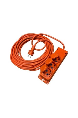 3 Lü Uzatma Kablosu 20 Metre, 3x2,5mm Kablo Kesiti, Ip44 Su Sıçrama Koruması, Seyyar Prizli, Dış Mekan Ve İç Mekan Kullanımı İçin 3way-20325-f Bylion