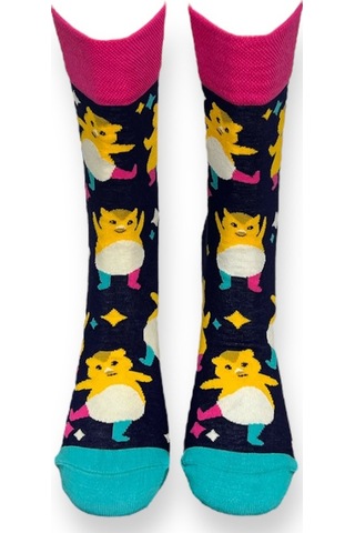 Me-vo Tekli Lacivert Renkli Erkek - Kadın Unisex Esnek Nem Alabilen Pamuklu Animal Desenli Soket Çorap Lacivert
