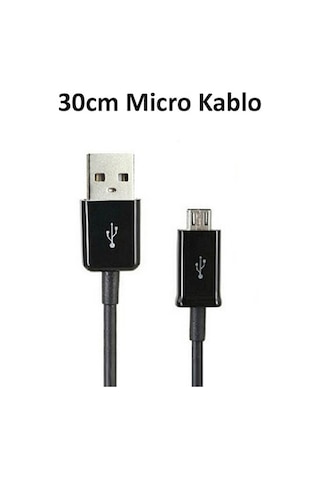 30Cm Kısa Micro Mikro Usb Kablo - 2A Hızlı Şarj Data Kablosu (533632999)