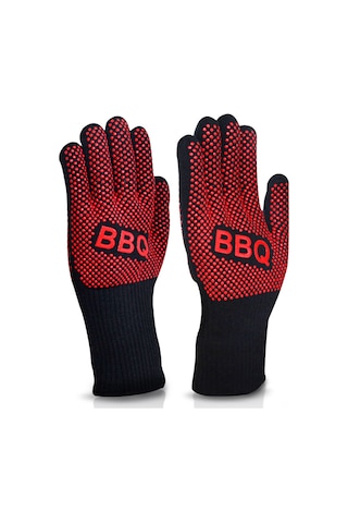 Xindoker Kırmızı 35cm 350 C Isı Dayanıklı Silikon Işılaklı Barbekü Eldiveni - Fırın, Mangal, Pişirme İçin Anti Kayma Isıl Koruma Eldiveni Çok Renkli