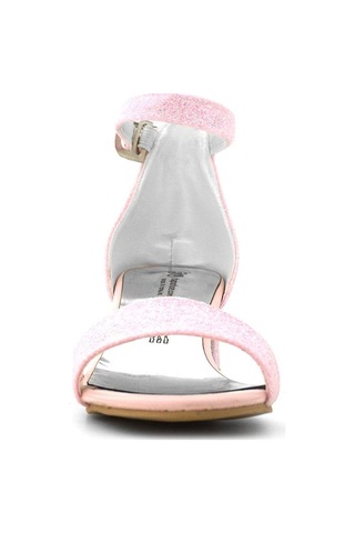 Lilo Simli Pembe Tek Bantlı Kız Çocuk Topuklu Abiye Ayakkabı Pembe