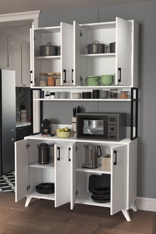 Bofigo 8 Kapaklı Çok Amaçlı Dolap Defne Mutfak Dolabı Erzak Dolab