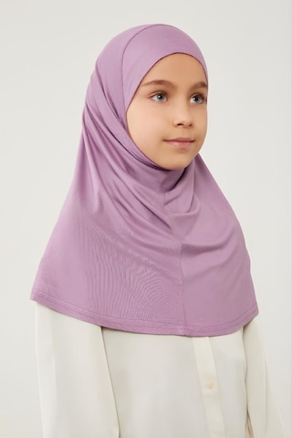 Melodi Scarf Tesettür Çocuk Namaz Bonesi Eşarbı Şalı Hijabı Mor Mor