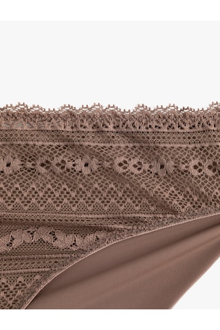 Koton Rahat Kalıp Dantelli Külot Kahverengi 6wlk30054mk Kahve