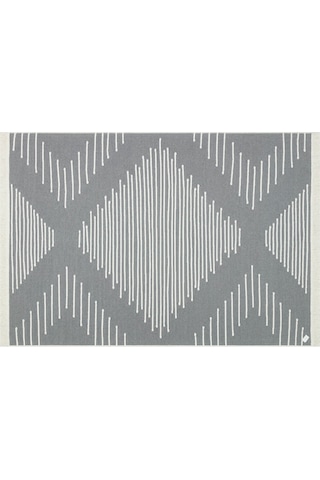Grey Rengi Yıkanabilir Çift Taraflı Modern Desenli Dokuma Kilim