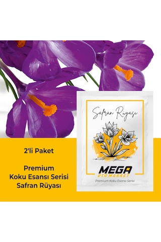 2'li Paket Araba Havalandırma Klima Koku Klipsi Yedek Kartuş Pedi 5 Ad. Premium Safran Rüyası